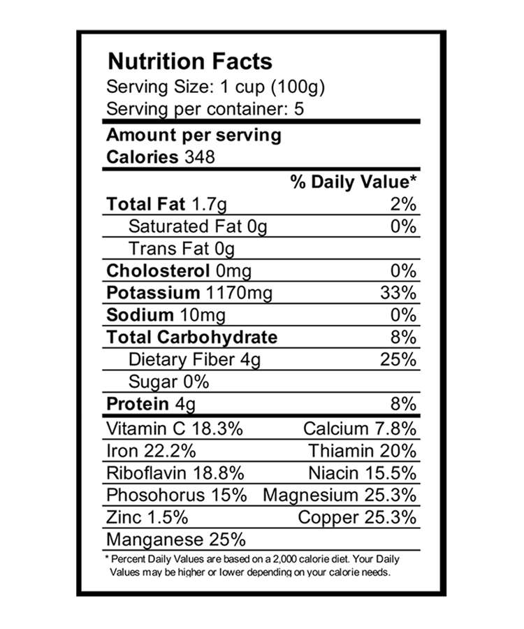 Breadfruit Flour - 16 Oz (454 g) | uluFlour-25x3-backSide-Ingred.jpg